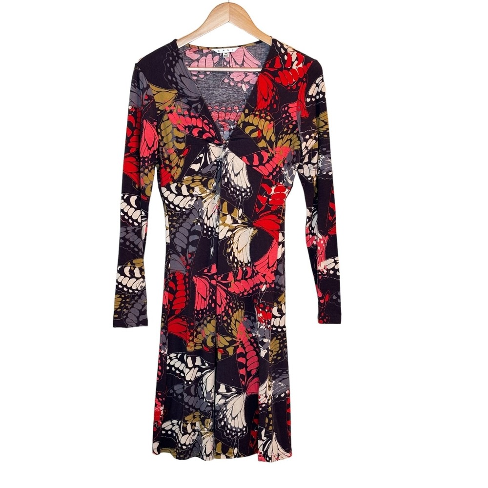 Cabi Butterfly Floral Midi Dress Womens Size M Jersey Career‎ Style #217